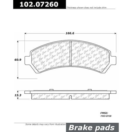 Centric Parts CTEK Brake Pads, 102.07260 102.07260